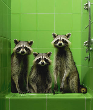 Grappige Dieren Poster Set - Kangoeroe, Nijlpaard, Olifant in Bad - Canvas Muurdecoratie