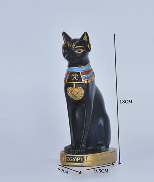 Elegante Egyptische Kattenbeeldjes - Retro Stijl & Sfeervolle Decoratie