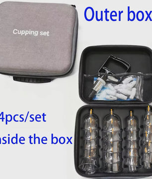 Professionele Cupping Set met 24 Cups, Pomp & Gids - Ontspanning & Massage