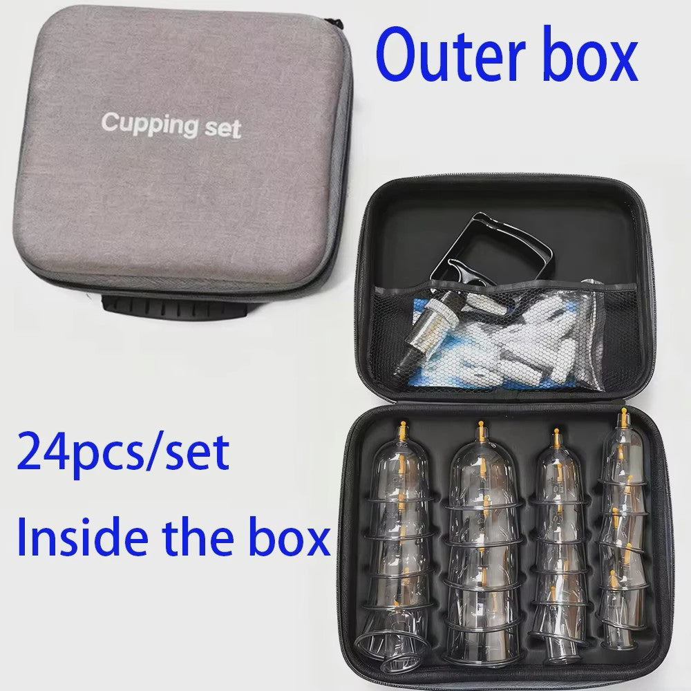 Professionele Cupping Set met 24 Cups, Pomp & Gids - Ontspanning & Massage