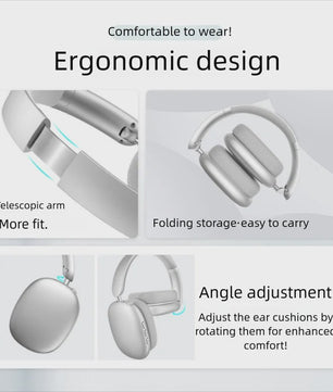 Draadloze Over-Ear Koptelefoon met HD Stereo Geluid, ENC en Ingebouwde Microfoon