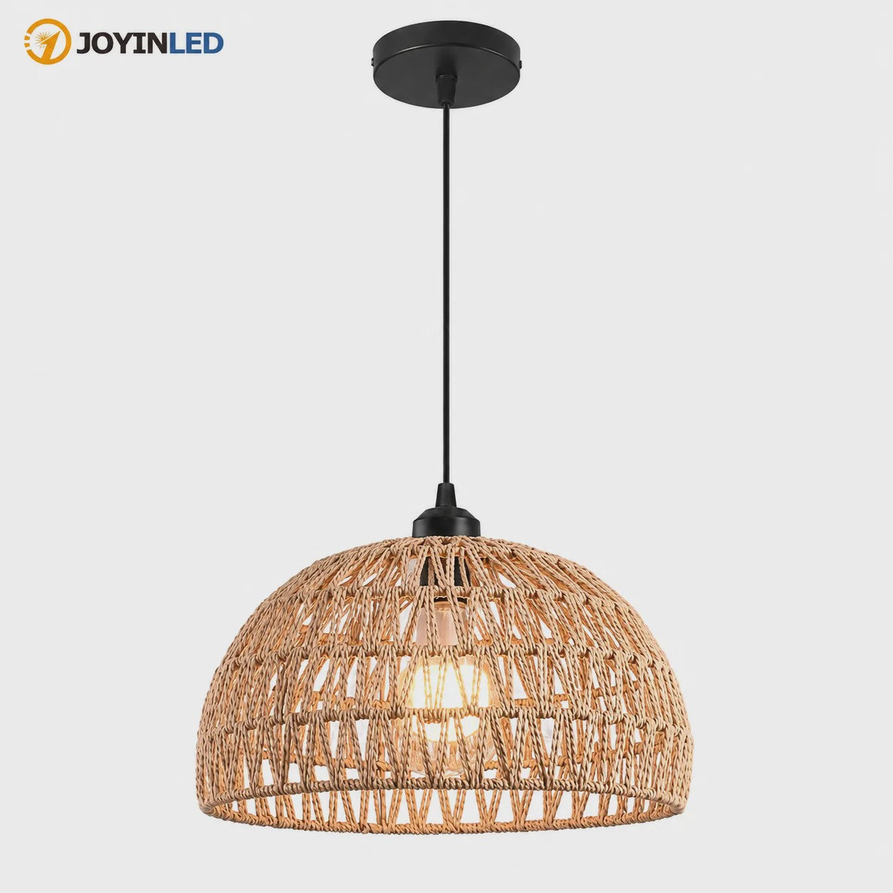 SediaXL Rotan Hanglamp Boho Stijl 30cm - Woven Paper Rope Plafondlamp