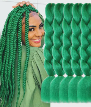 5x Jumbo Braiding Hair Extensions - 24 Inch Synthetisch Vlecht Haar - Pre-stretched Yaki
