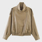 Dames Elegante Zwarte Jas - Street Style Asymmetrisch met Rits en Zakken