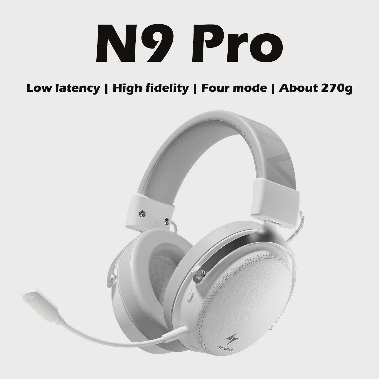 ATK N9 Pro/Ultra Gaming Headset: Draadloze E-sports Koptelefoon met Microfoon, Lage Latentie & Noise Reduction