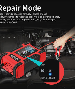 Volautomatische Auto Acculader 12V 12A met Digitaal Display & Puls Onderhoud