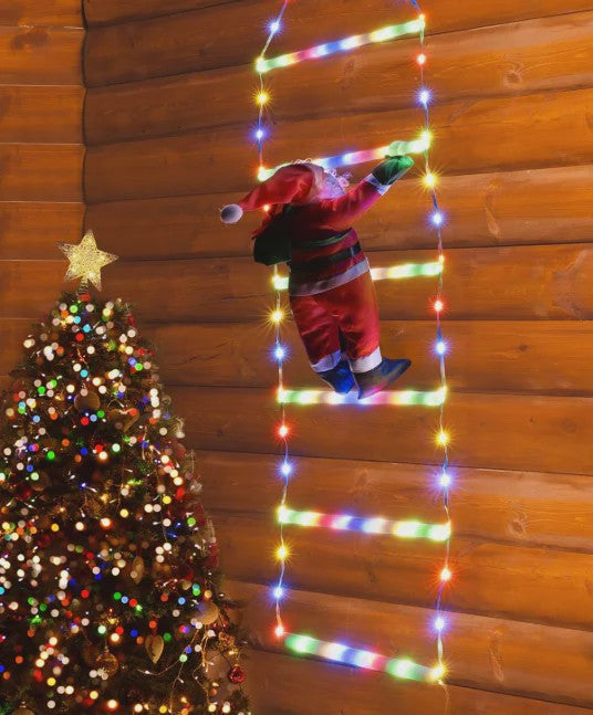Kerstman Klimladder LED Verlichting - 1.5/3M - USB Plug - 8 Modi