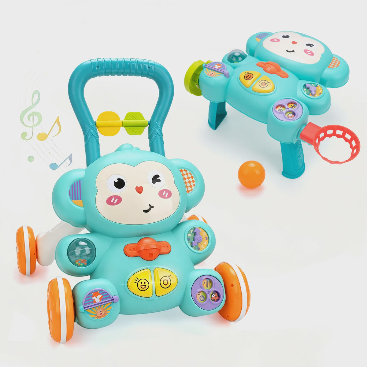 Multifunctionele Loopwagen met Muziek en Tekenbord voor Baby's (12M+)