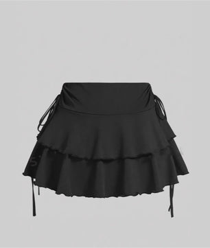 Zomerse Dames Rok: Hoge Taille, Slim Fit met Elastische Band en Ruffle Details