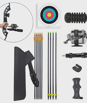 DIY Handboog Set met Pijl en Boog, 40 lbs, Inclusief Doelwit, Armbeschermer en Visserijmolen