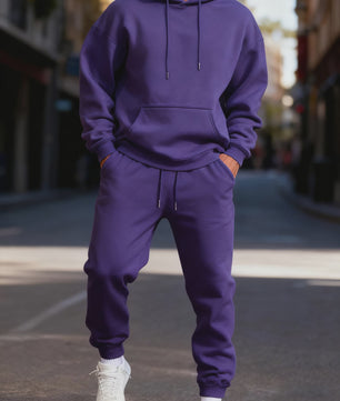 Unisex Fleece Hoodie Set - Casual Sportkleding voor Heren & Dames