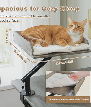 360° Draaibare Kattenmand voor Bureau - Comfortabele Hangmat voor Binnenkatten