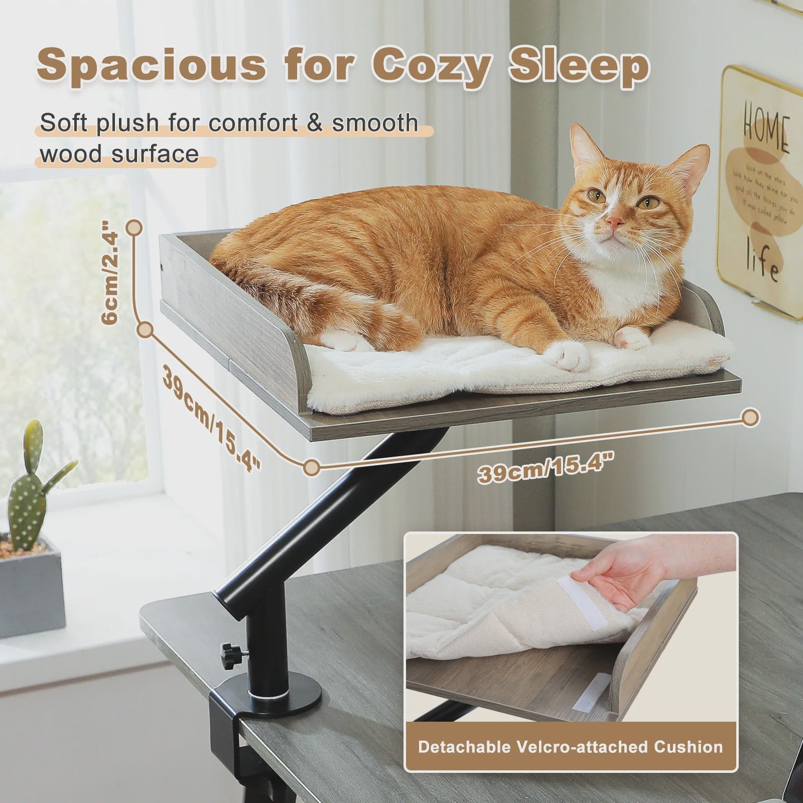 360° Draaibare Kattenmand voor Bureau - Comfortabele Hangmat voor Binnenkatten