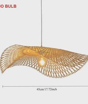 Handgemaakte Bamboe Plafondlamp - Natuurlijk Rotan Hanglamp met E27 Fitting