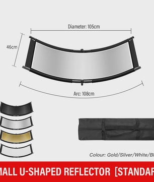 U-vormige Studio Reflector 4-in-1 (Goud/Zilver/Wit/Zwart) - 108cm/176cm