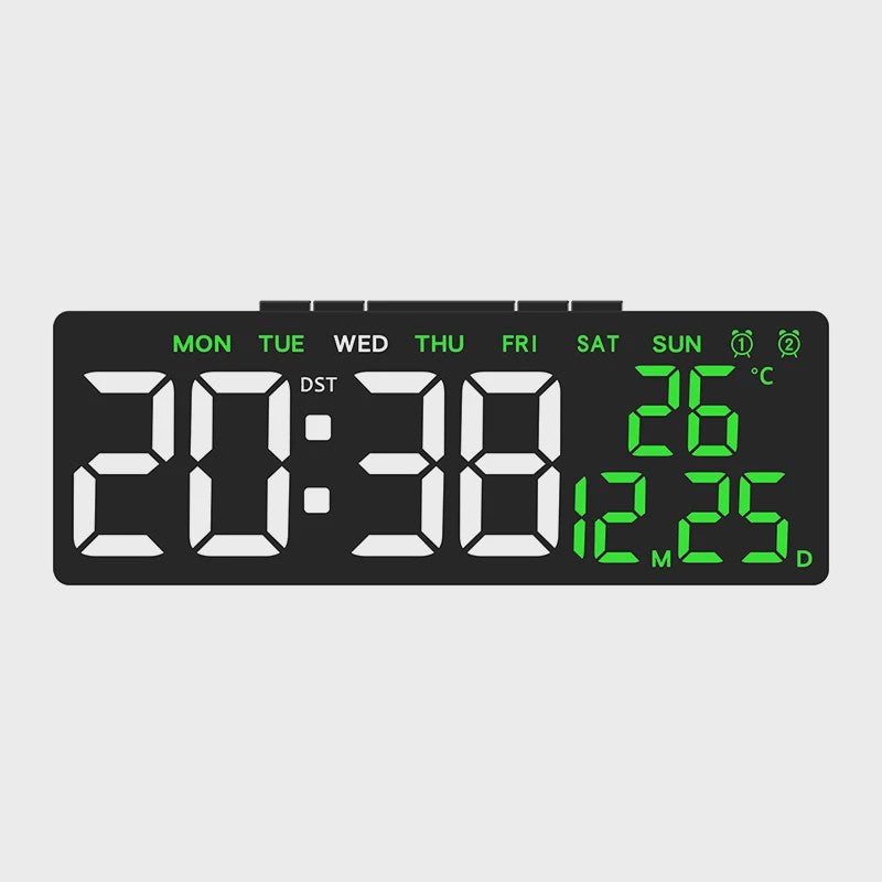 Moderne LED Digitale Wekker met USB, Temperatuur, Datum & Dual Alarm - Automatisch Dimbaar