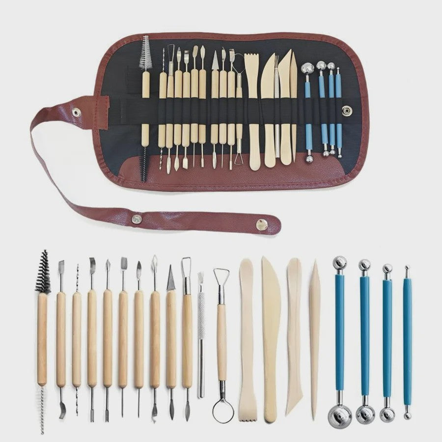 Uitgebreide Klei Modelleer- en Boetseer Gereedschap Set - 8-61 Delig