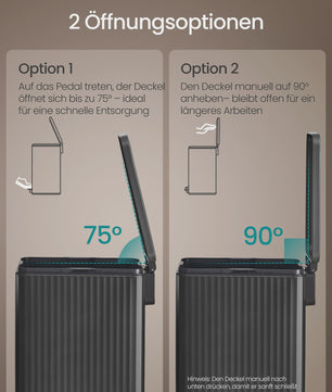 Songmics Keuken Pedaalemmer 50L - Stijlvol RVS met Soft Close & Ruimtebesparend Ontwerp