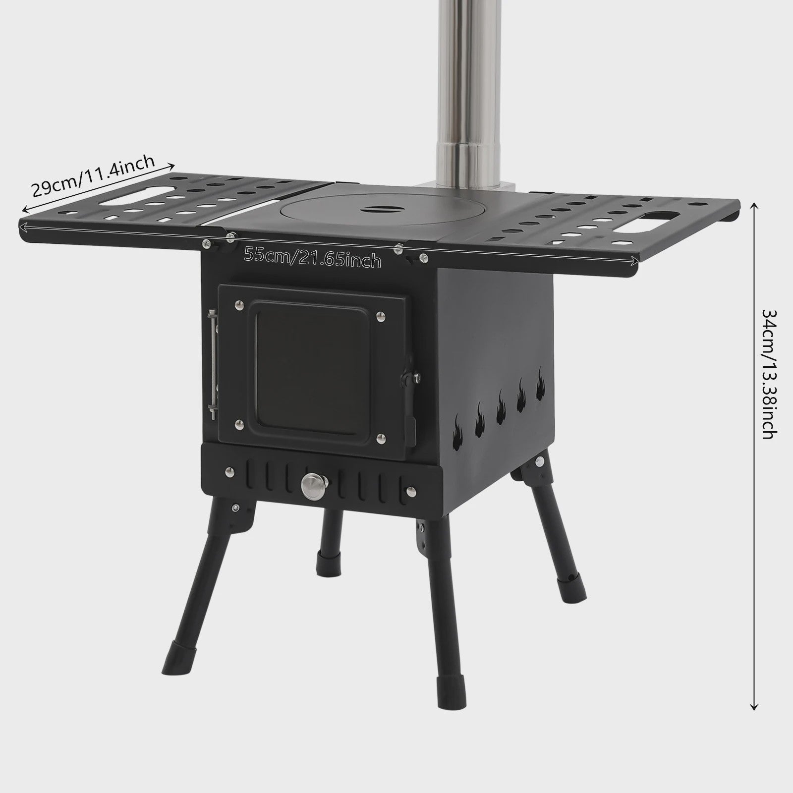 Opvouwbare Houtkachel voor Camping & Buiten - Efficiënt Grillen & Koken met Handschoenen