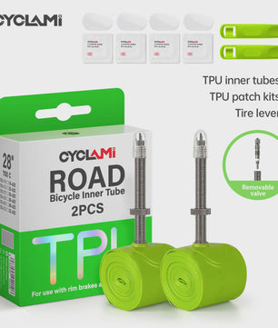 CYCLAMI Ultralichte TPU Binnenband voor Racefiets 700C - Verwisselbare Presta Ventiel