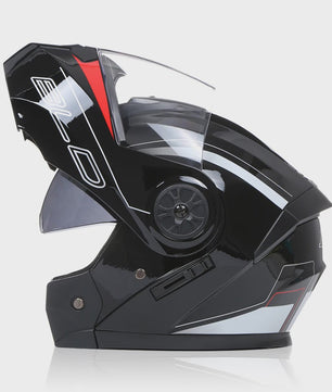 BLD Flip-Up Motorhelm Modulair ABS Dubbel Vizier DOT Goedgekeurd