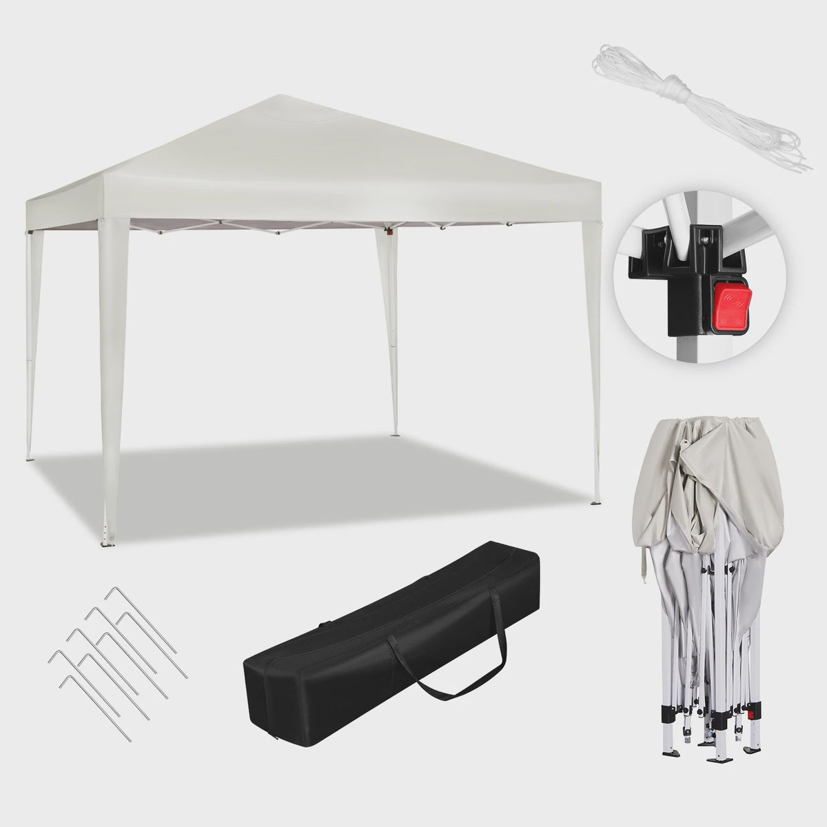 WOLTU Pop-Up Pagodetent 3x3m - Waterdicht & UV-beschermend - Partytent, Tuinpaviljoen, Feesttent