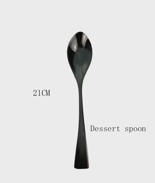 Luxe Bestekset RVS - Zwart Steakmes, Dessertlepel & Vork - Complete Tafelset