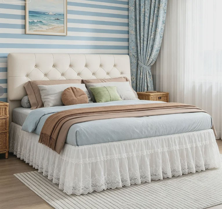 Luxe Boxspringbed 140x200 cm Beige Fluweel met Hydraulische Opbergruimte en LED-verlichting