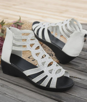 Dames Romeinse Sandalen met Wedge Hak en Versiering - Zomer 2026