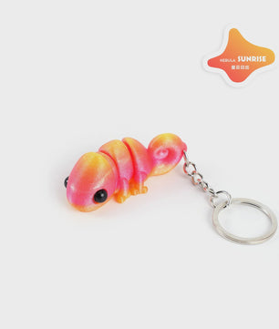 Bewegelijke 3D Geprinte Kameleon Sleutelhanger - Leuk Accessoire & Cadeau