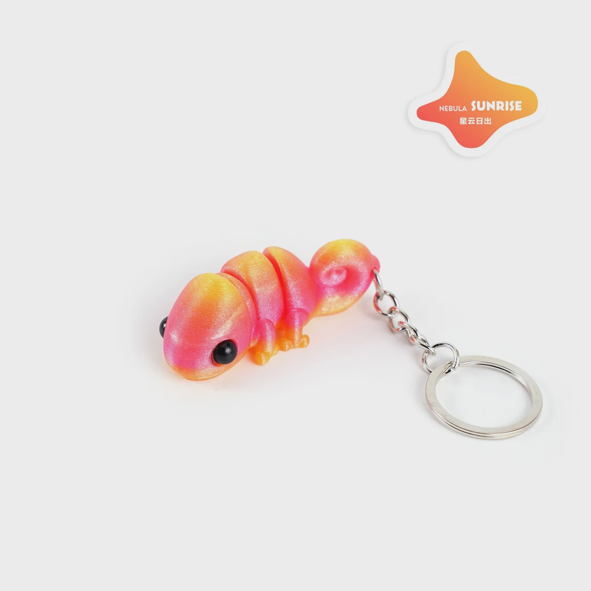 Bewegelijke 3D Geprinte Kameleon Sleutelhanger - Leuk Accessoire & Cadeau