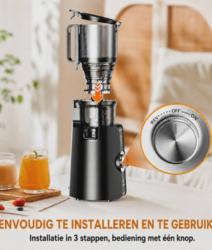 Krachtige Slow Juicer met 200W Motor en Extra Brede Opening - BPA-Vrij