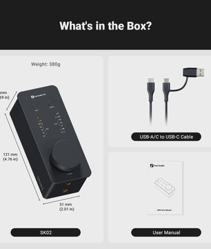 Fosi Audio SK02 USB DAC Hoofdtelefoonversterker - Hoge Resolutie PCM & DSD