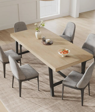 Industriële Eettafel 71" voor 6-8 Personen - Ruim Rechthoekig Keukentafel met Stalen Frame