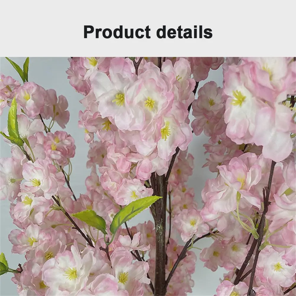 Realistische Kunst Cherry Blossom Boom - Roze Zijde Bloesems - 120cm of 150cm - Verstelbare Takken - Moderne Pot
