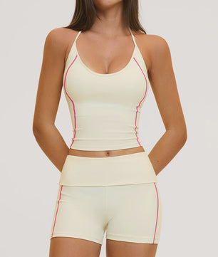 Dames Yogaset: Sportieve Outfit met BH en Cycling Shorts