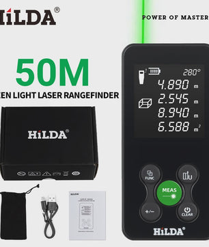 HILDA Laser Afstandsmeter 120M - Hoekmeting, Dubbele Laser & Oplaadbaar