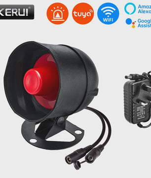 KERUI Slimme WiFi Sirene Alarm - 110dB Luide Luidspreker met Bewegings- en Deur/Raam Sensoren