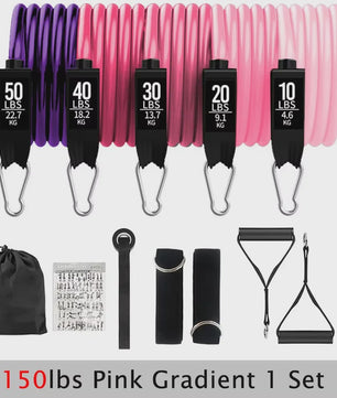 Professionele Weerstandsbanden Set (20-200 LBS) voor Krachttraining Thuis, Gym & Fitness