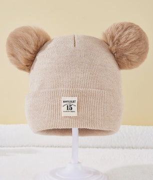 Warme Gebreide Babymuts met Pompon - Winter Beanie voor Jongens en Meisjes