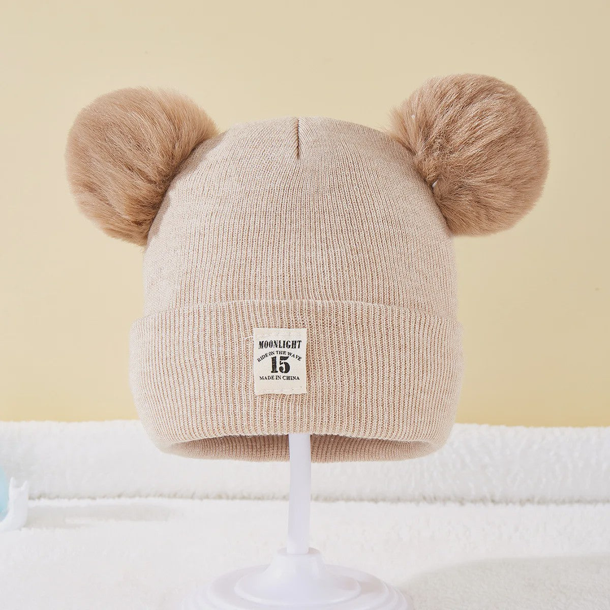 Warme Gebreide Babymuts met Pompon - Winter Beanie voor Jongens en Meisjes