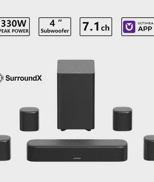 ULTIMEA 350W 7.1 Virtuele Surround Soundbar met Subwoofer & 4 Speakers