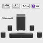 ULTIMEA 350W 7.1 Virtuele Surround Soundbar met Subwoofer & 4 Speakers