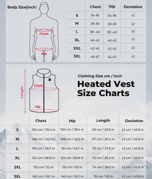 KEMIMOTO Elektrisch Verwarmd Vest Unisex - 6 Zones, 10000mAh Accu, App Bediening