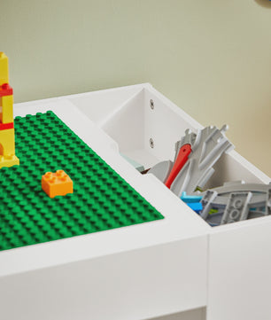 Kinder Speeltafel met 2 Stoelen en Opbergruimte - Wit