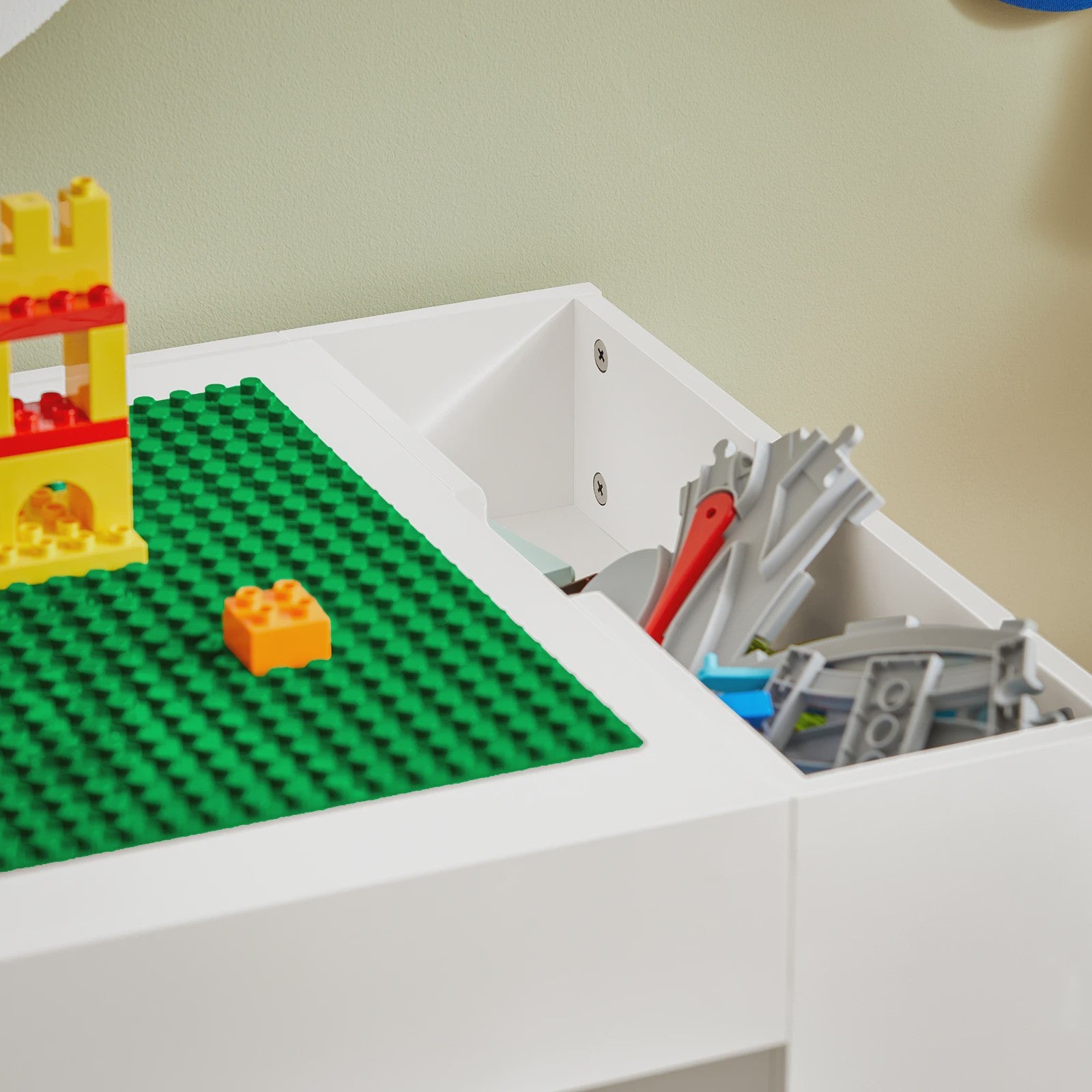 Kinder Speeltafel met 2 Stoelen en Opbergruimte - Wit