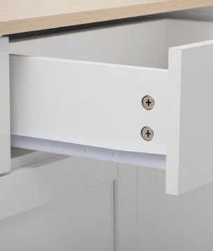 Moderne Witte Sideboardkast met 4 Deuren en 3 Lades - 160x37x75cm
