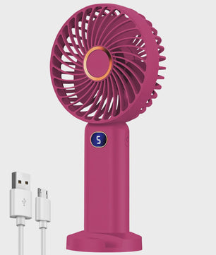 Draagbare Handventilator met Digitale Display en 5 Snelheden, USB Oplaadbaar