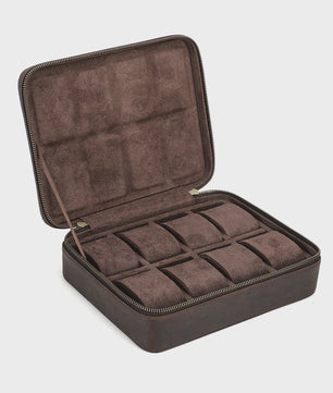 Luxe Leren Horlogedoos met 8 Vakken - Vintage Opbergkoffer voor Heren & Dames