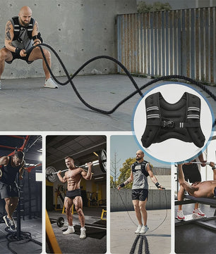 Verstelbaar Fitness Vest met Gewicht (5.4 kg) en Reflecterende Strepen - Ideaal voor Training, Yoga & Joggen